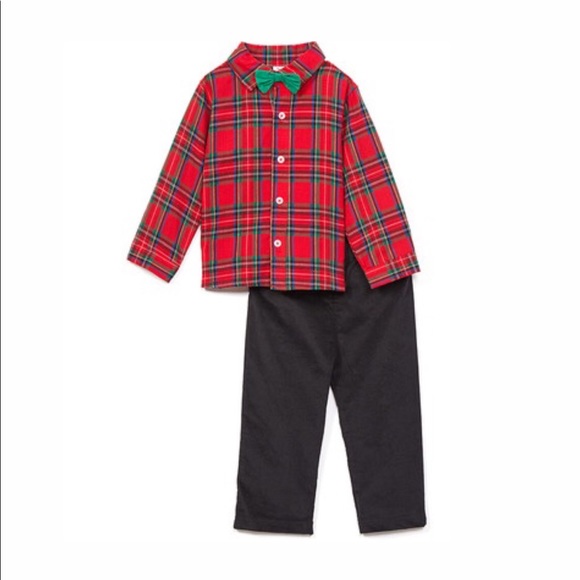 2-Piece Boys Holiday Outfit Plaid Red & Black from Baby Essentials Size 18M NWT - Picture 9 of 9